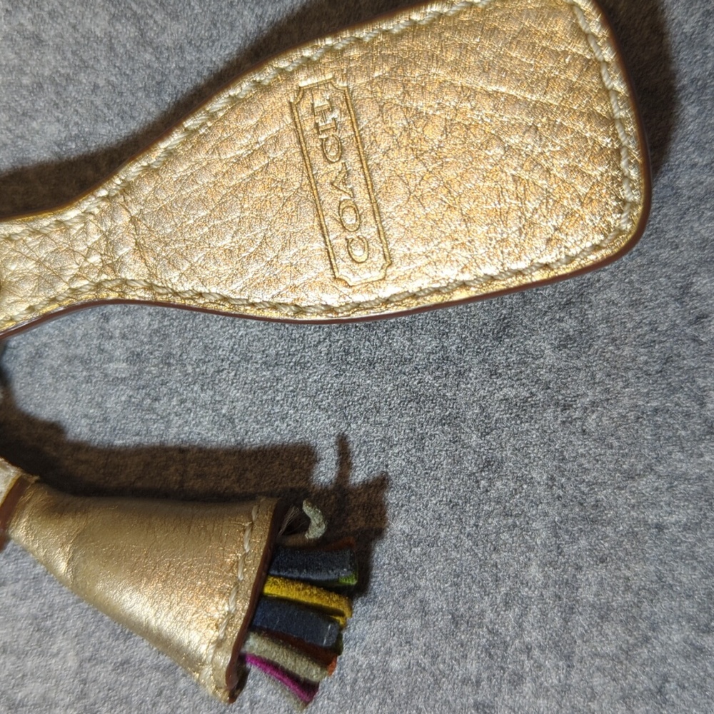 Coach Leather Champagne bottle keychain key fob with rhinestone bubbles! - Picture 3 of 5